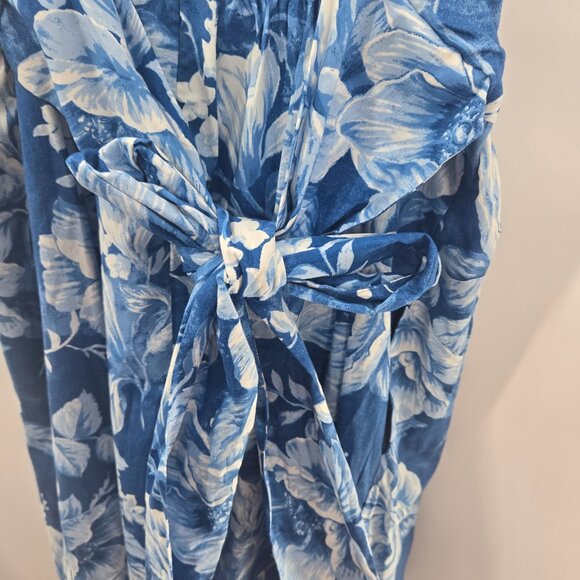 Joie Blue White Floral Tropical Empire Waist Summer Resort Maxi Dress 8 NWOT - Picture 8 of 14